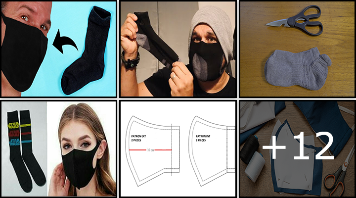 Como hacer mascarillas utilizando calcetines